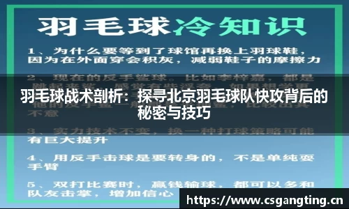 羽毛球战术剖析：探寻北京羽毛球队快攻背后的秘密与技巧